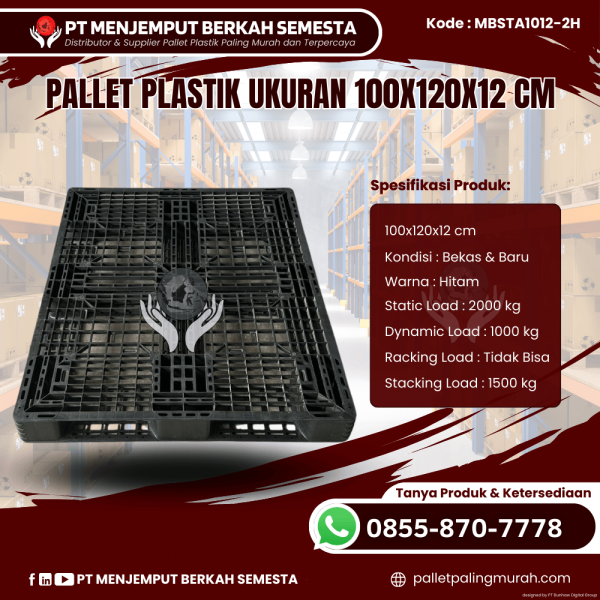 Pallet Plastik Baru & Bekas 100x120x12 [MBSTA1012-2H]