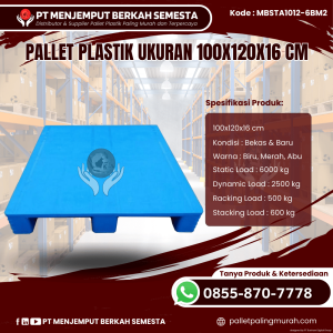 Pallet Plastik Baru & Bekas 100x120x16 [MBSTA1012-6BM2]