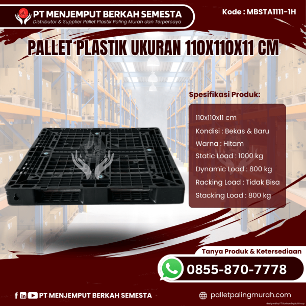 Pallet Plastik Baru & Bekas 110x110x11 [MBSTA1111-1H]