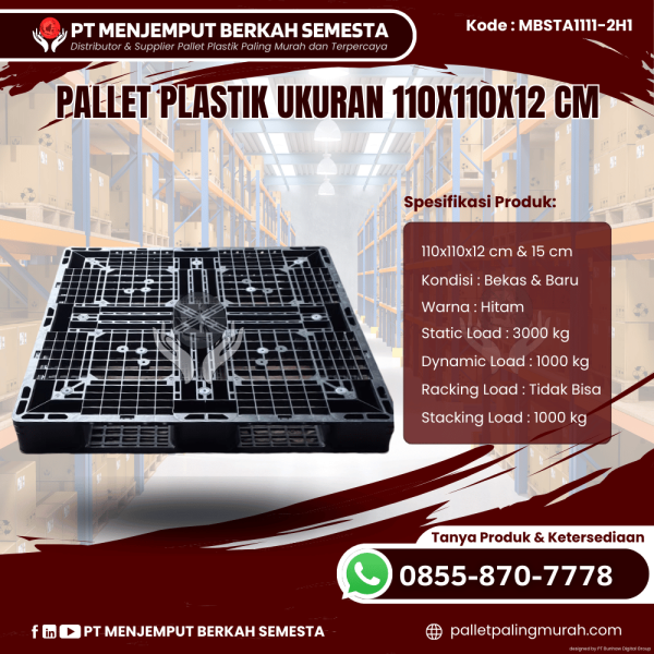 Pallet Plastik Baru & Bekas 110x110x12 [MBSTA1111-2H1]