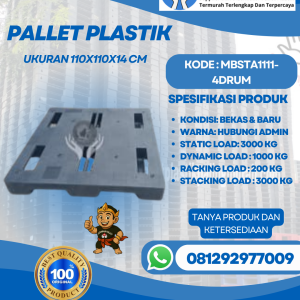 Pallet-Plastik-Baru-Bekas-110x110x14-MBSTA1111-4drum