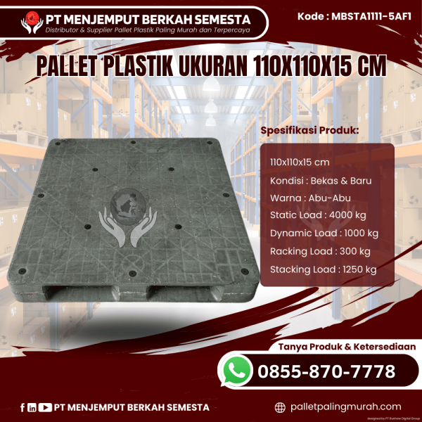 Pallet Plastik Baru & Bekas 110x110x15 [MBSTA1111-5AF1]