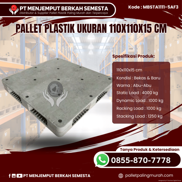 Pallet Plastik Baru & Bekas 110x110x15 [MBSTA1111-5AF3]