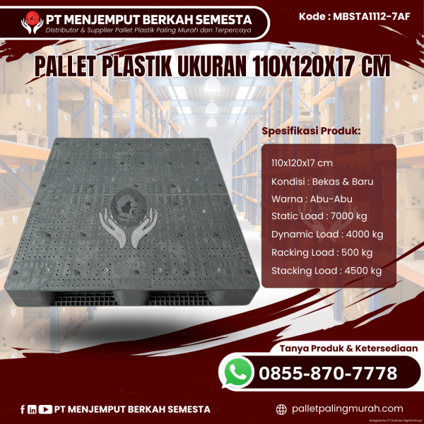 Pallet Plastik Baru & Bekas 110x120x17 [MBSTA1112-7AF]