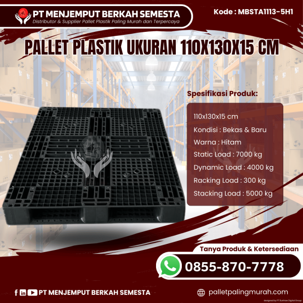Pallet Plastik Baru & Bekas 110x130x15 [MBSTA1113-5H1]