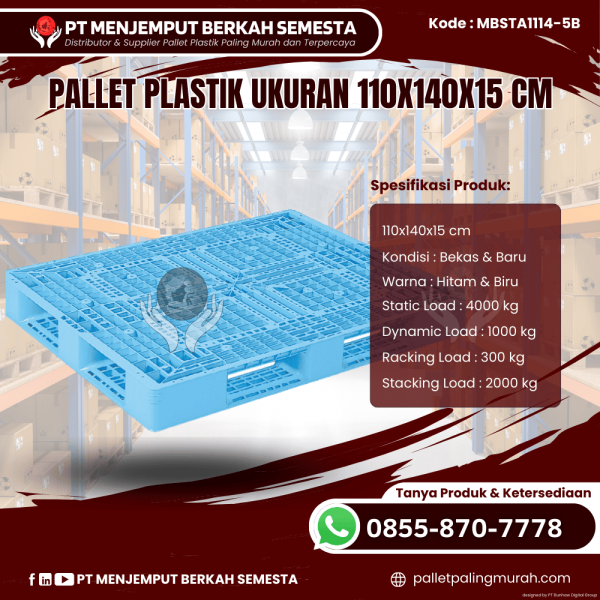 Pallet Plastik Baru & Bekas 110x140x15 [MBSTA1114-5B]