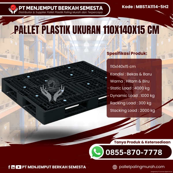 Pallet Plastik Baru & Bekas 110x140x15 [MBSTA1114-5H2]