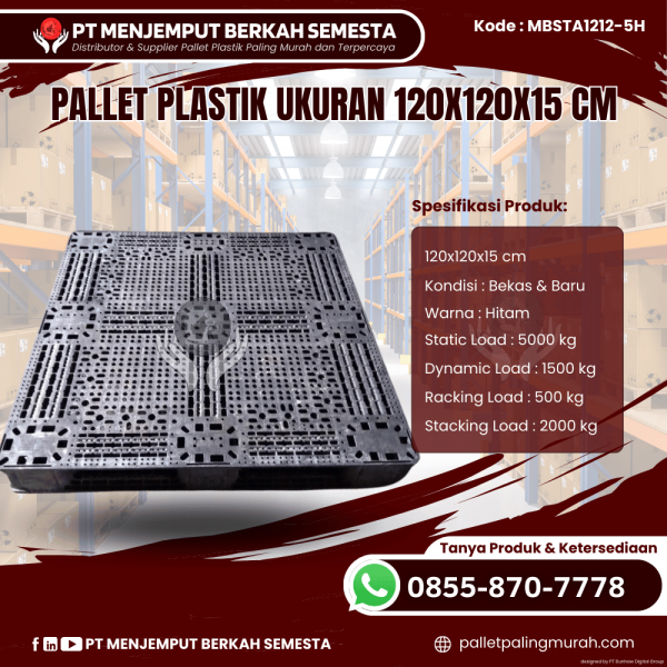 Pallet Plastik Baru & Bekas 120x120x16 [MBSTA1212-5H]