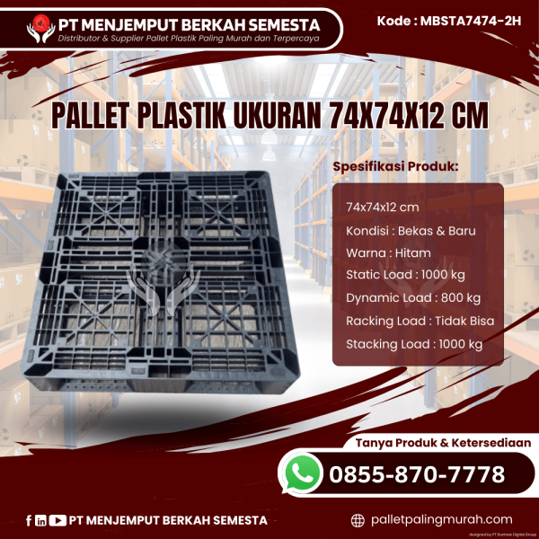 Pallet Plastik Baru & Bekas 74x74x12 [MBSTA7474-2H]