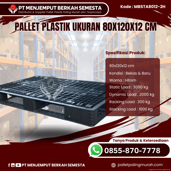 Pallet Plastik Baru & Bekas 80x120x15 [MBSTA8012-2H]
