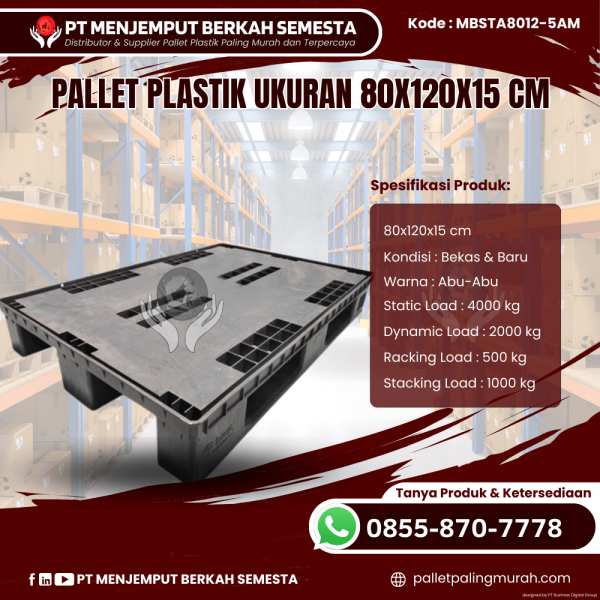 Pallet Plastik Baru & Bekas 80x120x15 [MBSTA8012-5AM]