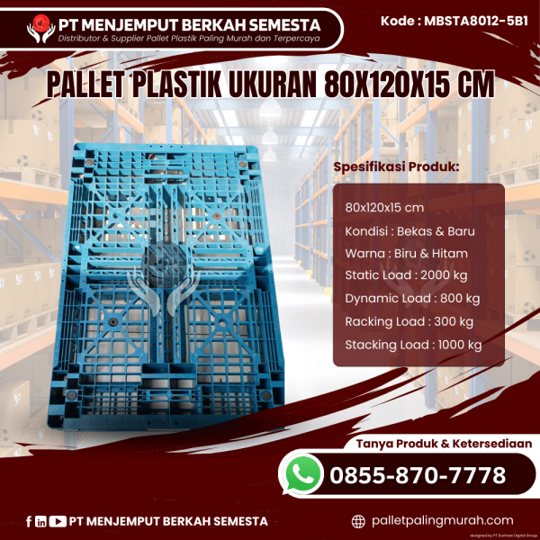 Pallet Plastik Baru & Bekas 80x120x15 [MBSTA8012-5B1]