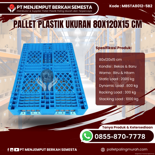 Pallet Plastik Baru & Bekas 80x120x15 [MBSTA8012-5B2]