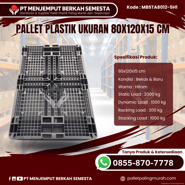 Pallet Plastik Baru & Bekas 80x120x15 [MBSTA8012-5H1]