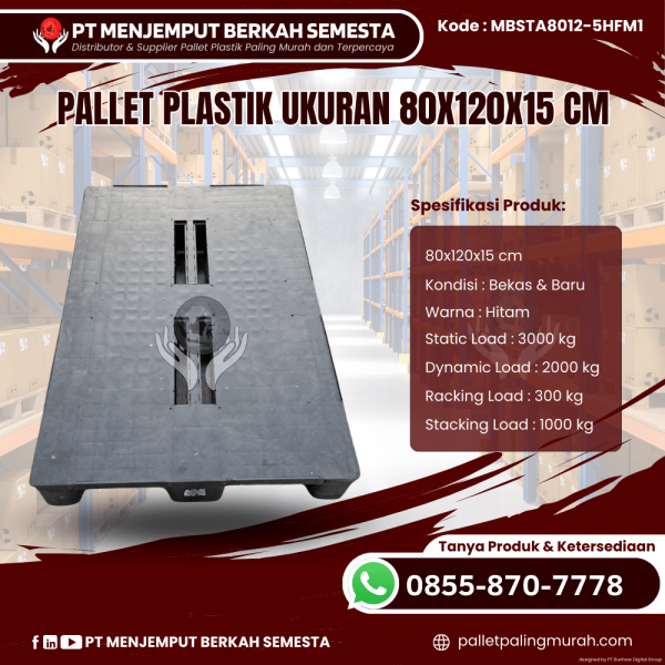 Pallet Plastik Baru & Bekas 80x120x15 [MBSTA8012-5HFM1]