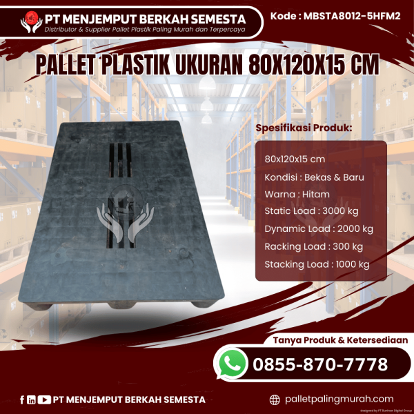 Pallet Plastik Baru & Bekas 80x120x15 [MBSTA8012-5HFM2]