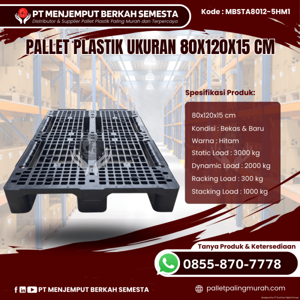 Pallet Plastik Baru & Bekas 80x120x15 [MBSTA8012-5HM1]