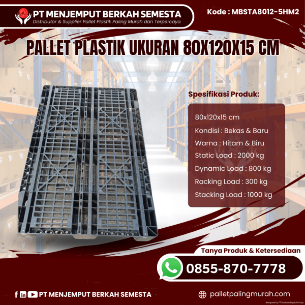Pallet Plastik Baru & Bekas 80x120x15 [MBSTA8012-5HM2]