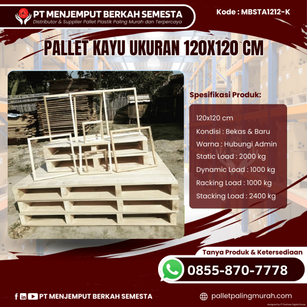 Pallet Kayu Baru & Bekas 120x120 [MBSTA1212-K]