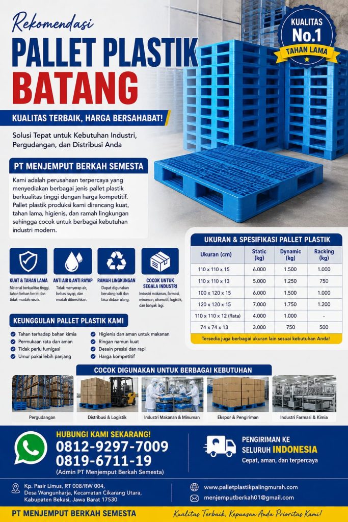 Pallet plastik batang